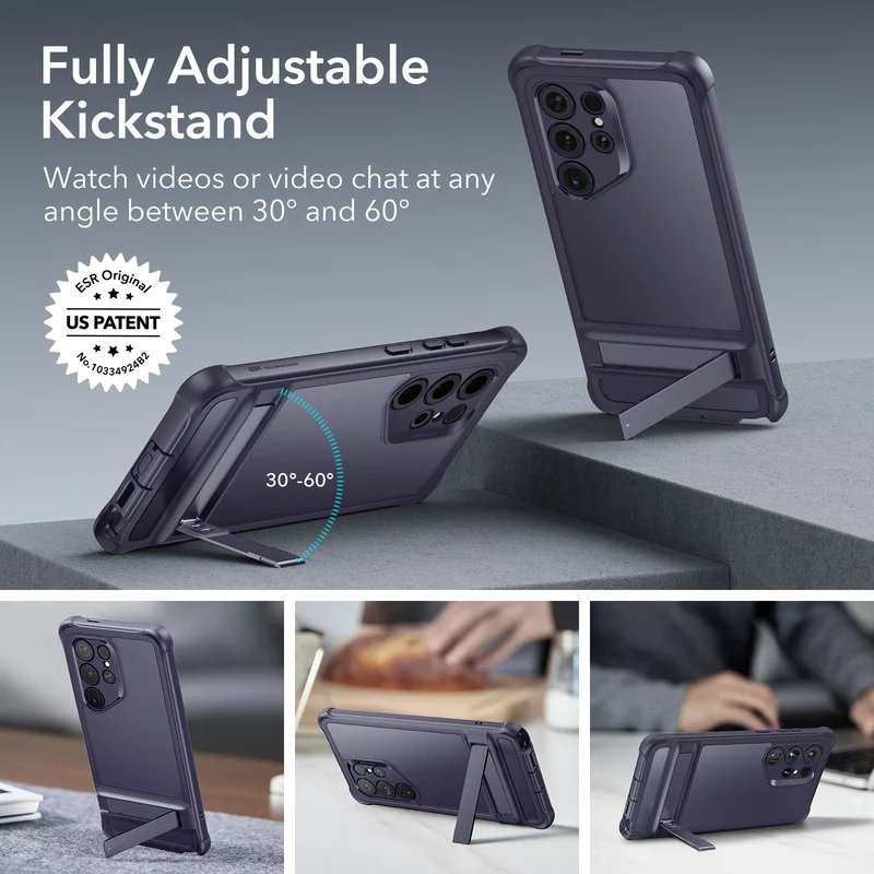 Galaxy S24 Ultra Armor Kickstand Case - Frosted Purple