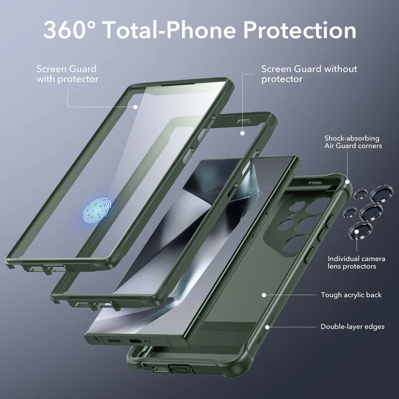 Galaxy S24 Ultra Armor Kickstand Case - Frosted Green