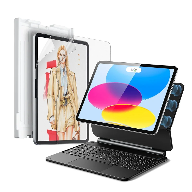 iPad 11" (A16, 2025) Rebound Magnetic Keyboard Case Paper-Feel Bundle - US Layout-Black
