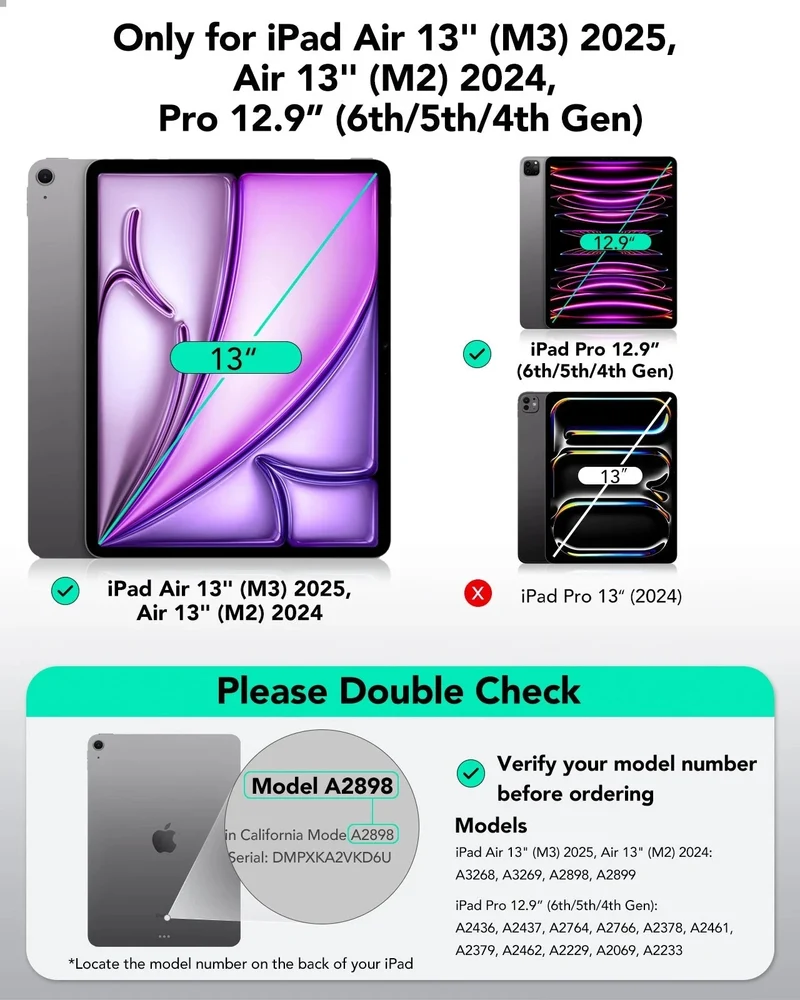 iPad Air 13" (2025) Rebound Magnetic Case - Black