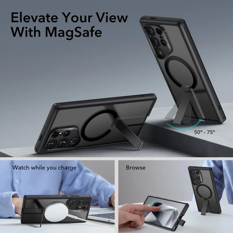 Galaxy S24 Ultra Boost Flickstand Case (HaloLock) - Frosted Black