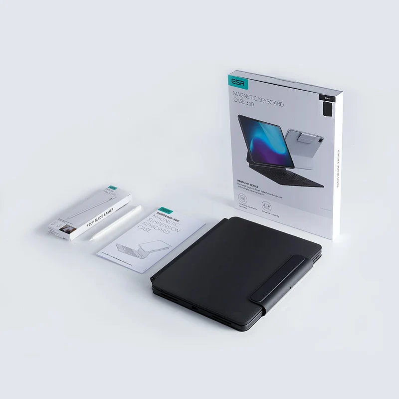 iPad Air 13ʺ (2024) Rebound Magnetic Keyboard Case 360 Pencil Bundle - US Layout-Black