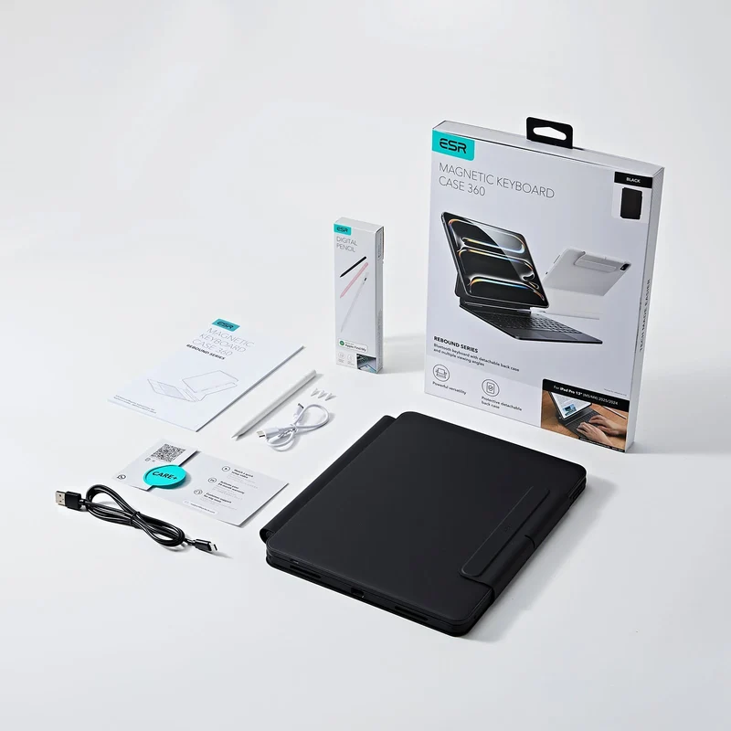 iPad Pro 13ʺ (2024) Rebound Magnetic Keyboard Case 360 Pencil Bundle - US Layout-Black