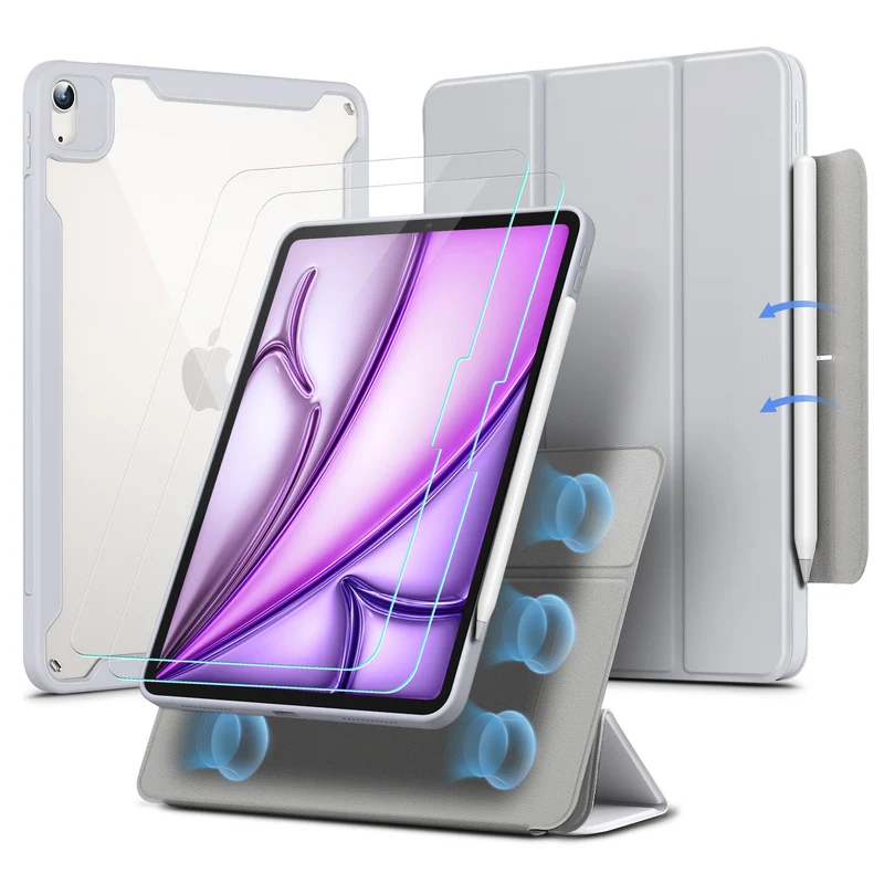 iPad Air 13" (2024) Rebound Hybrid Protection Bundle - Grey