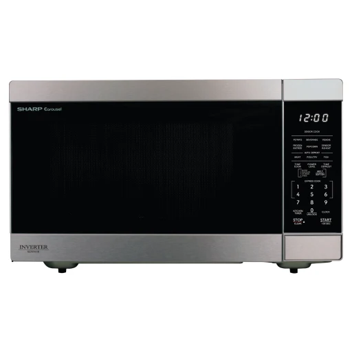 SHARP SMC1664KSC Carousel Countertop Microwave Oven with Inverter Technology ? 1.6 cu. ft., 1100W, Stainless Steel