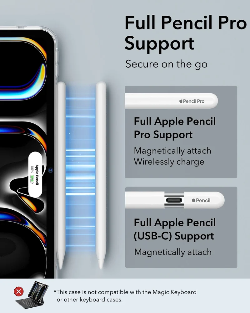 iPad Pro 13ʺ (2024) Classic Hybrid Protection Bundle - Clear
