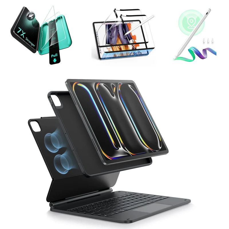 iPad Pro 11ʺ (2024) Rebound Magnetic Keyboard Case 360 Transformation Bundle - US Layout-Black