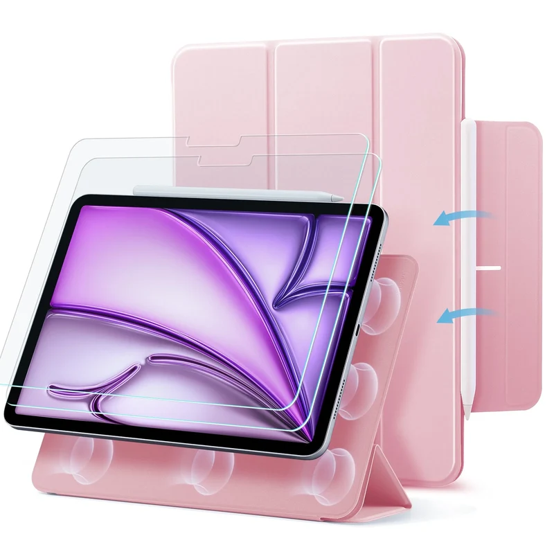 iPad Air 13" (2024) Rebound Magnetic Protection Bundle - Pink
