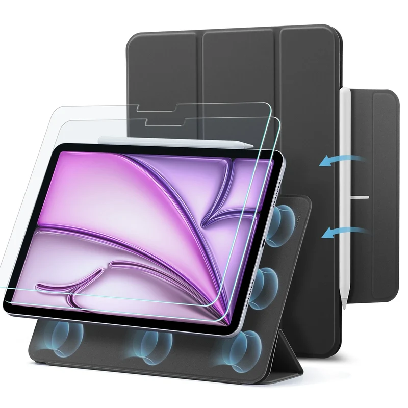 iPad Air 13" (2024) Rebound Magnetic Protection Bundle - Black