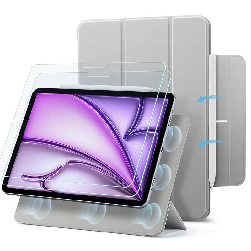 iPad Air 13" (2024) Rebound Magnetic Protection Bundle - Grey
