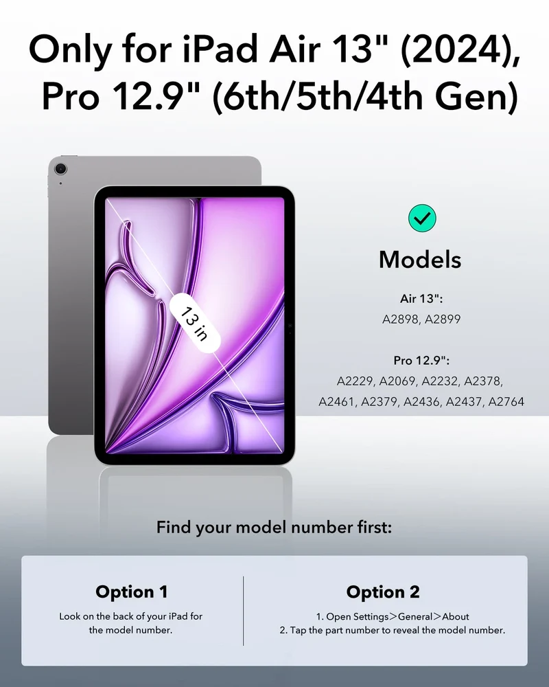 iPad Air 13" (2024) Rebound Magnetic Protection Bundle - Grey