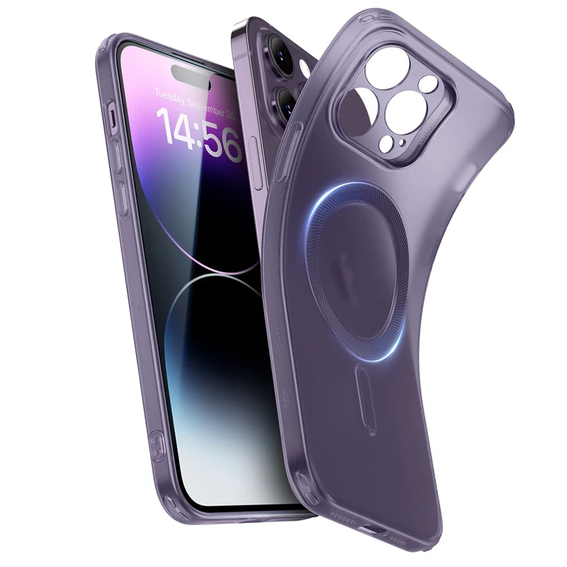 iPhone 14 Pro Max Zero Clear Case (HaloLock) - Frosted Purple