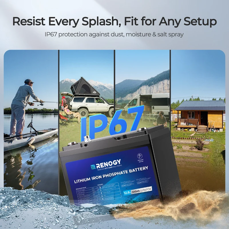 Renogy Core - 12V 100Ah Trolling Motor Group 24 LiFePO4 Battery w/ Bluetooth