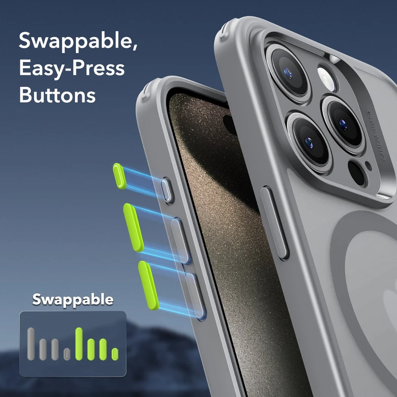 iPhone 15 Pro Max Classic Pro Case (HaloLock) Set - Frosted Grey