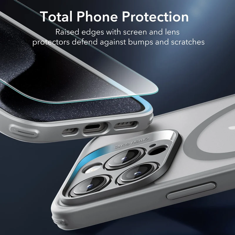 iPhone 15 Pro Max Classic Pro Case (HaloLock) Set - Frosted Grey