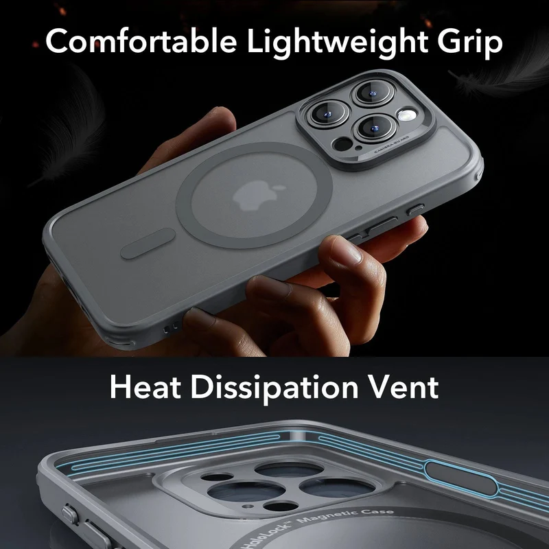 iPhone 15 Pro Max Classic Pro Case (HaloLock) Set - Frosted Grey