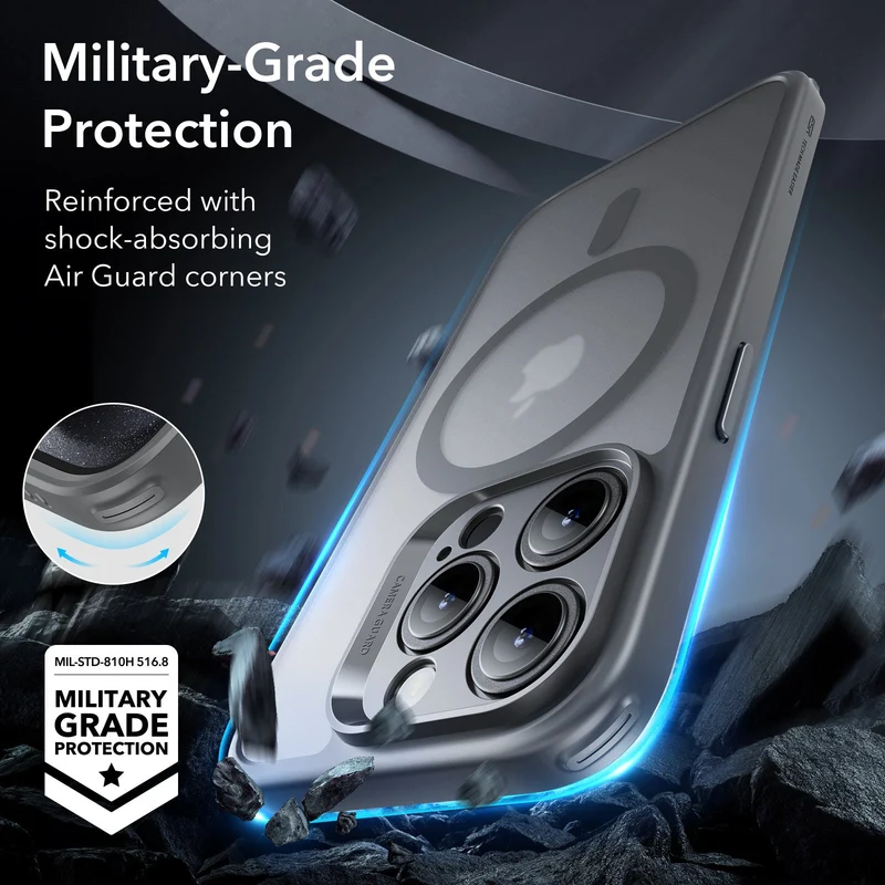 iPhone 15 Pro Max Classic Pro Case (HaloLock) Set - Frosted Grey