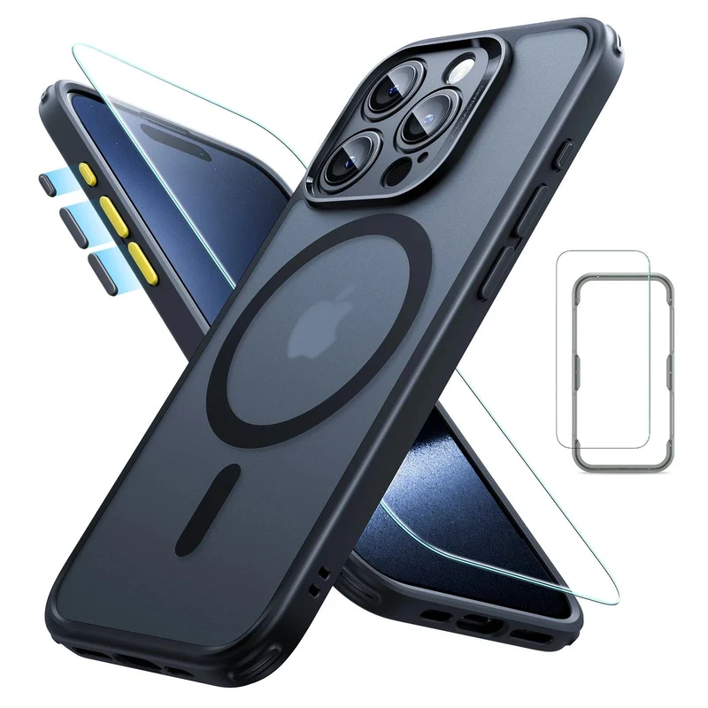 iPhone 15 Pro Max Classic Pro Case (HaloLock) Set - Frosted Black