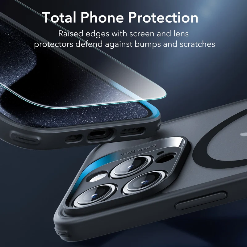 iPhone 15 Pro Max Classic Pro Case (HaloLock) Set - Frosted Black