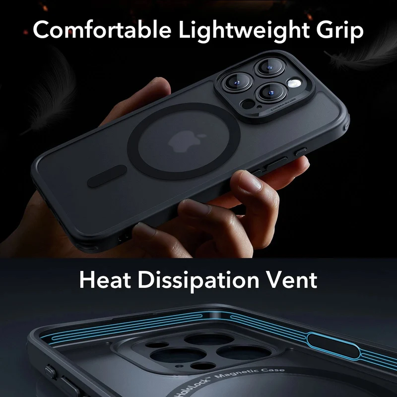 iPhone 15 Pro Max Classic Pro Case (HaloLock) Set - Frosted Black