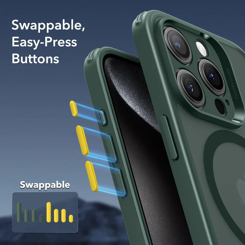 iPhone 15 Pro Max Classic Pro Case (HaloLock) Set - Frosted Dark Green