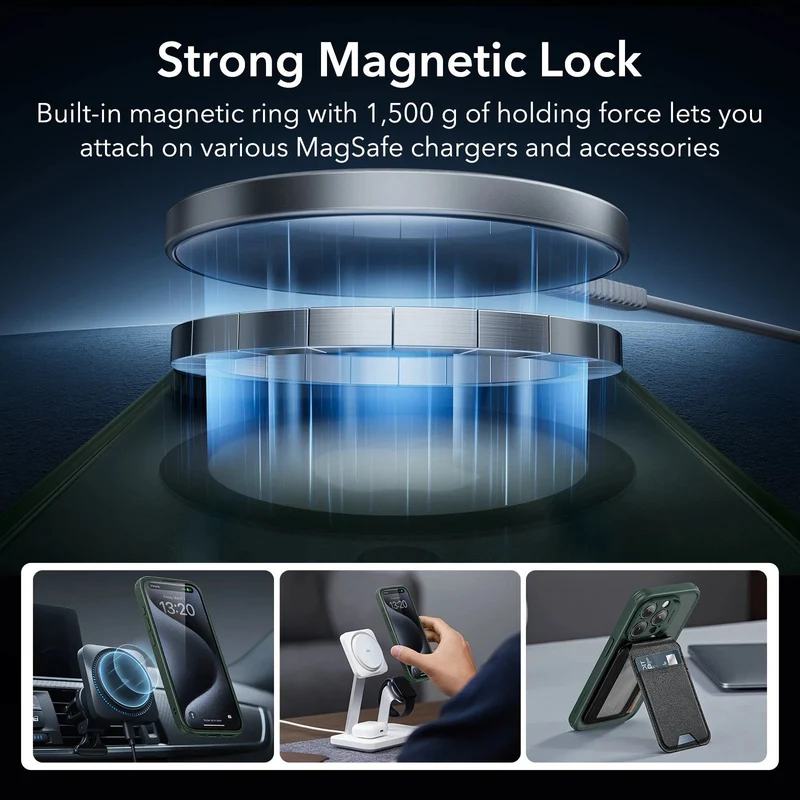 iPhone 15 Pro Max Classic Pro Case (HaloLock) Set - Frosted Dark Green