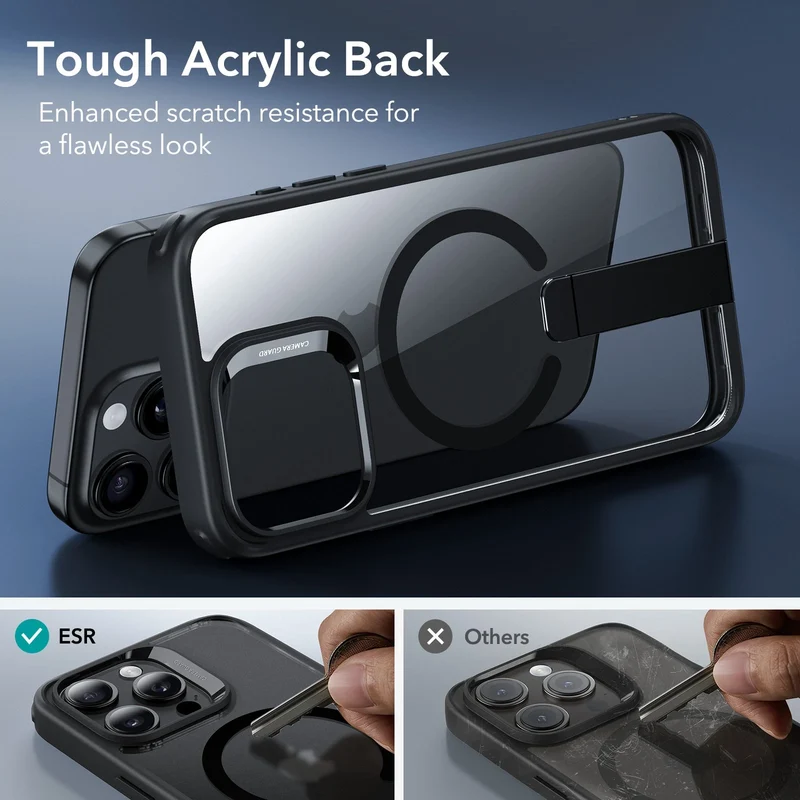 iPhone 15 Pro Max Boost Flickstand Case (HaloLock) - Clear Black