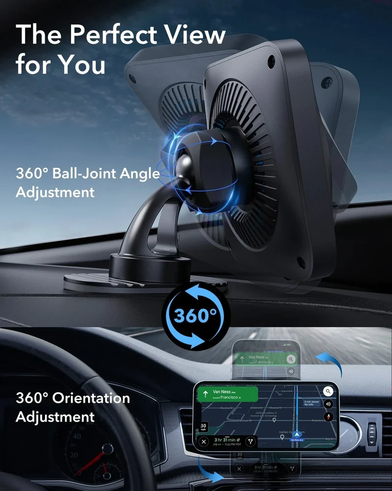 Wireless Car Charger with CryoBoost™ (HaloLock) - Wireless Charger