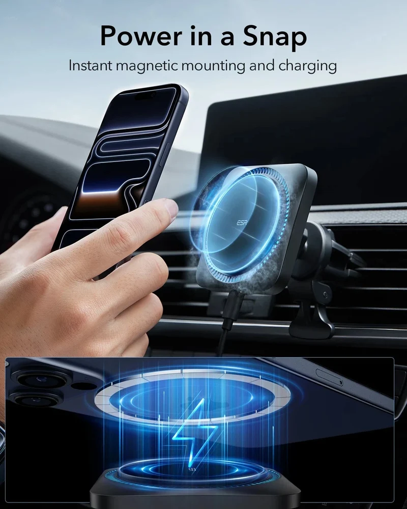 Wireless Car Charger with CryoBoost™ (HaloLock) - Wireless Charger