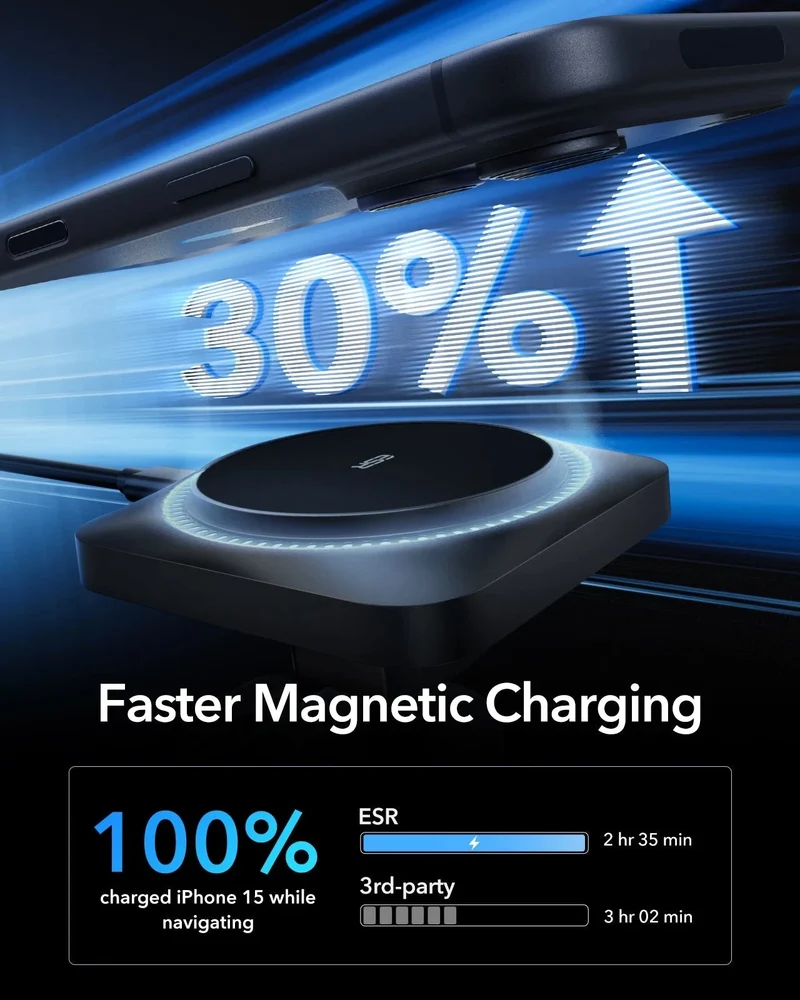 Wireless Car Charger with CryoBoost™ (HaloLock) - Wireless Charger