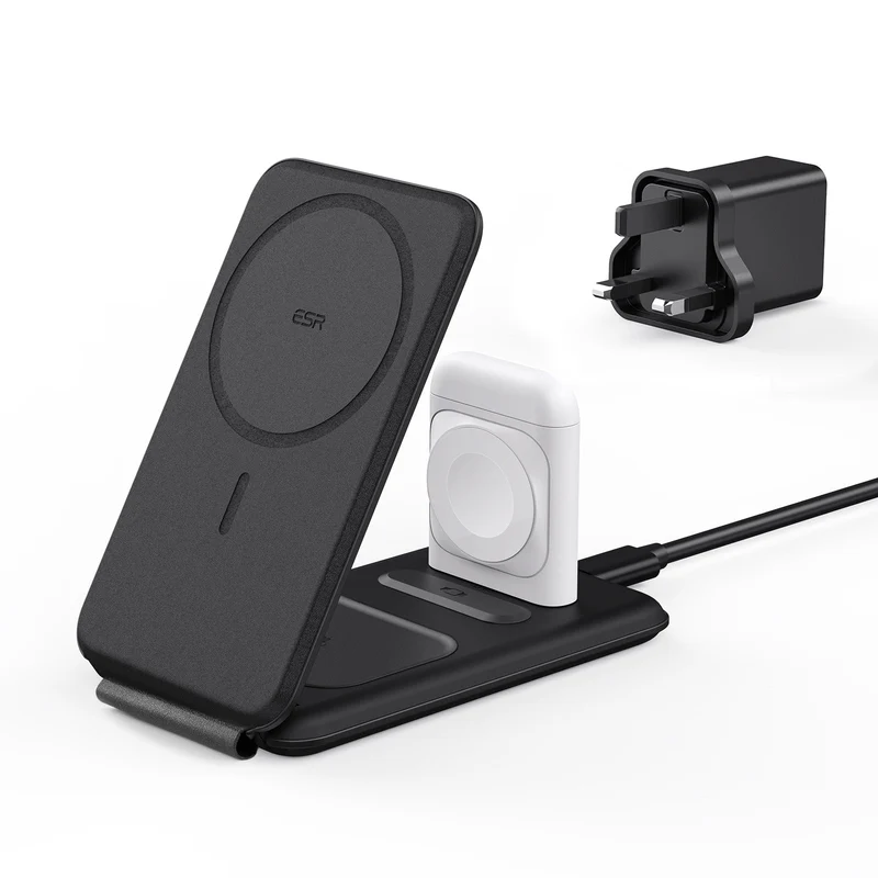 HaloLock™ 3-in-1 Travel Wireless Charging Set - White - JP Plug