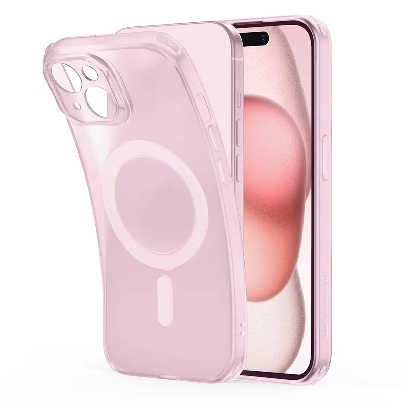 iPhone 15 Plus Zero Clear Case (HaloLock) - Frosted Pink