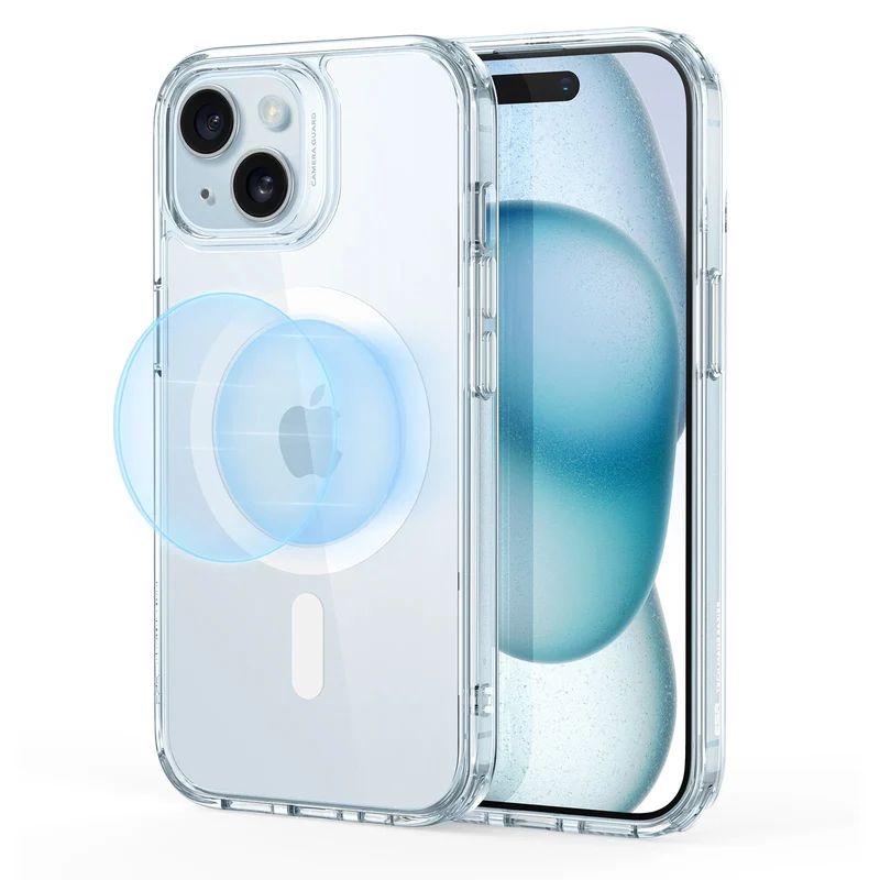 iPhone 15 Classic Hybrid Case (HaloLock) - Clear Blue