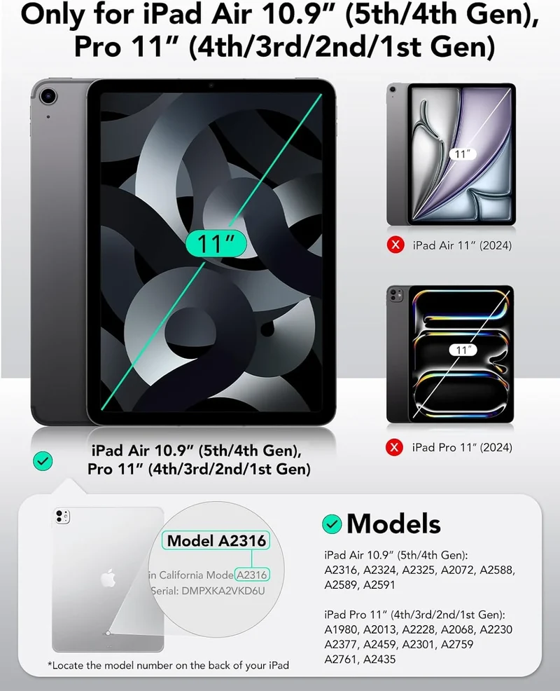 iPad Pro 11″ (4th/3rd/2nd/1st Gen) and Air 10.9″ (5th/4th Gen) Paper-Feel Magnetic Screen Protector - 1 Pack
