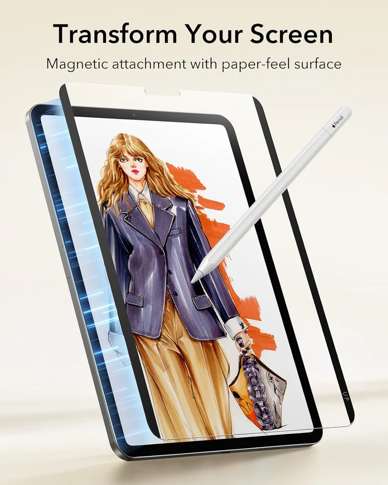iPad Pro 11″ (4th/3rd/2nd/1st Gen) and Air 10.9″ (5th/4th Gen) Paper-Feel Magnetic Screen Protector - 1 Pack