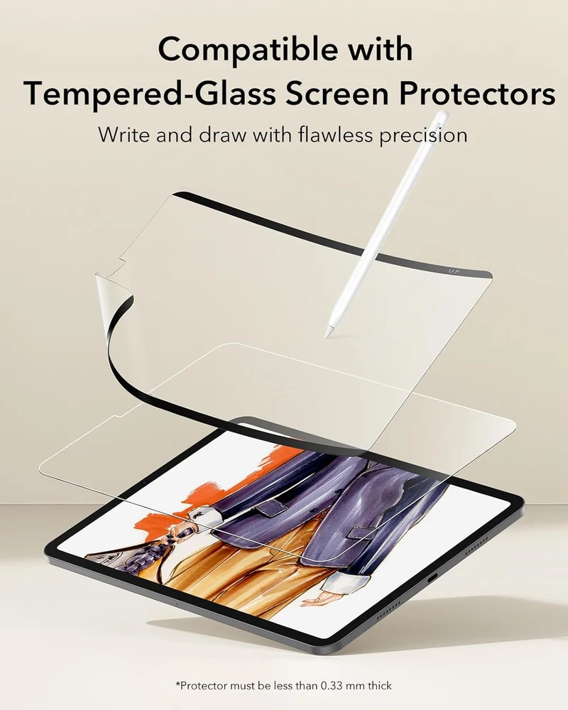 iPad Pro 11″ (4th/3rd/2nd/1st Gen) and Air 10.9″ (5th/4th Gen) Paper-Feel Magnetic Screen Protector - 1 Pack