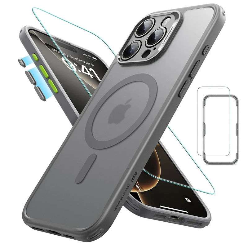 iPhone 16 Pro Max Classic Pro Case (HaloLock) Set - Frosted Grey