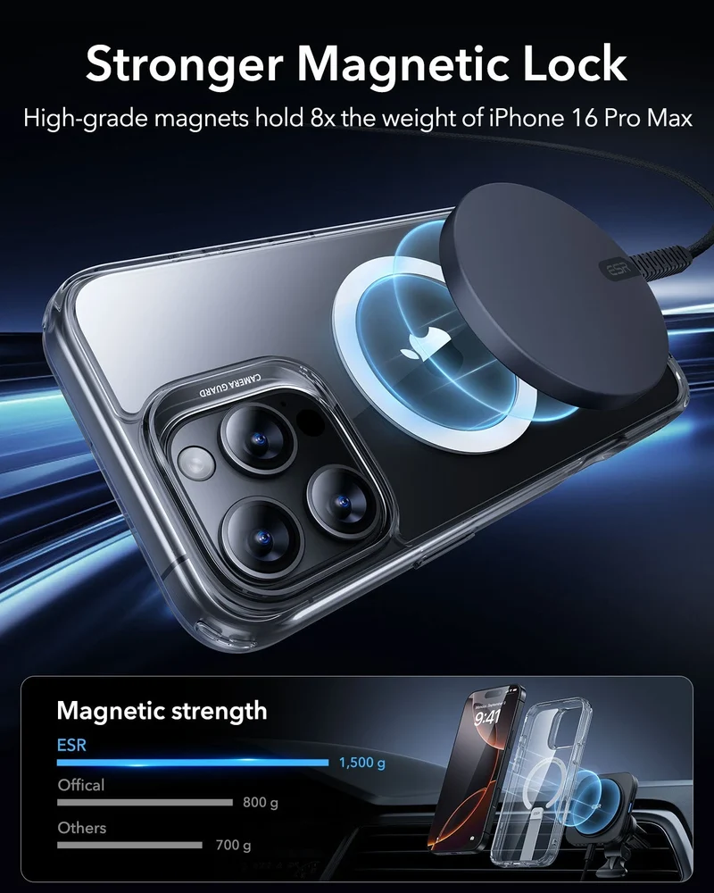 iPhone 16 Pro Max Boost Flickstand Case (HaloLock) - Clear Grey