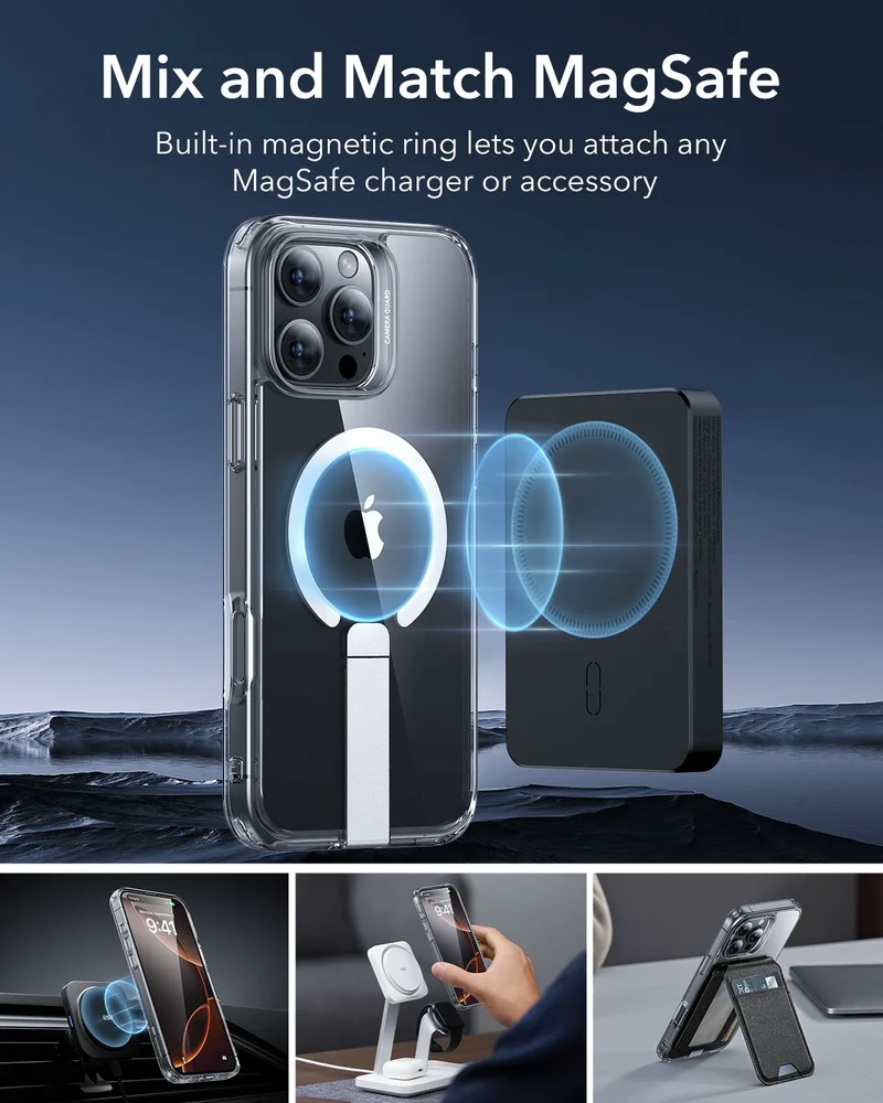 iPhone 16 Pro Max Boost Flickstand Case (HaloLock) - Clear