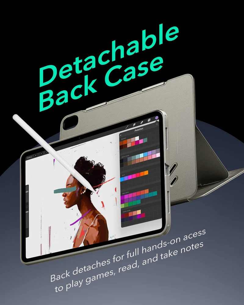 iPad Air 11" (2024), Air 10.9" (5th/4th Gen) Shift Magnetic Case - Gray