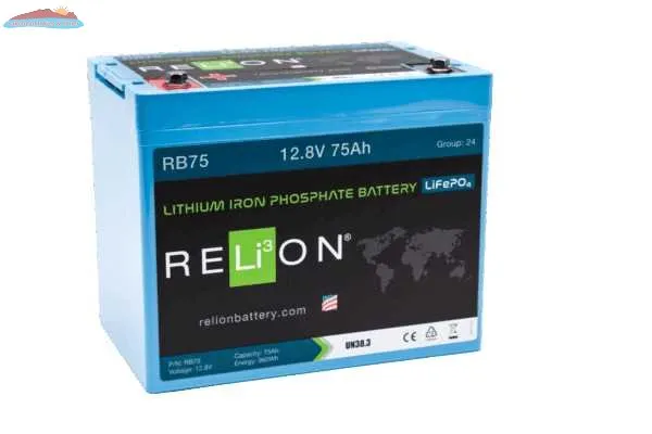 RELiON RB75 - 12V 75Ah Lithium Deep Cycle Battery